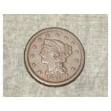 1844 Large Cent in XF to me U Grade