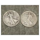 1917 S & 1918 S Walking Liberty Half Dollars