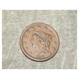 1839 Large Cent in VF+ to me U Grade