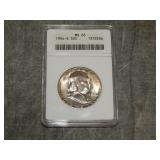 1954 S Franklin Half Dollar ANACS MS65