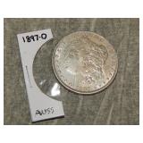 1897 O Morgan SILVER Dollar AU to me U Grade
