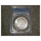 1887 S Morgan SILVER Dollar PCGS AU55 - SEMI KEY