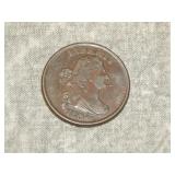 1804 Half Cent SPIKED CHIN VF++ to XF to me U grad