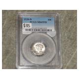 1938 D Mercury Dime PCGS MS65 FB