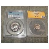 1960 Quarter PR 65 & 65 Dime SP 68