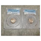 Roosevelt Dimes 1949 D & 50 P both MS65FB