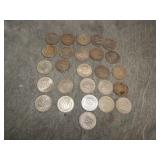 Lg Group of Mexican .720 SILVER  coins 13.91 OZT