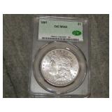 1887 P Morgan SILVER Dollar CAD MS62