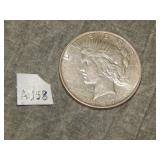 1927 D Peace SILVER Dollar AU to me U Grade