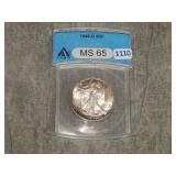 1946 D Walking Liberty Half Dollar ANACS MS65