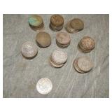 91 Mexican 10% SILVER Peso coins 1957-67