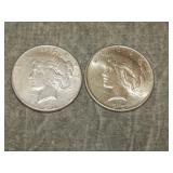 1923 S & 1925 P Peace SILVER Dollars