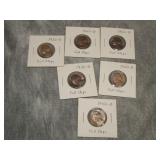6 UNCIRCULATeD 1950 D Nickels BETTER DATE
