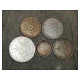 Older French SILVER Coins .87 Troy Ounces