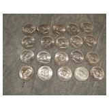 20 UNCIRCULATED Franklin SILVER Half Dollars 1950s