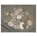 50 Roosevelt SILVER Dimes 1946-48 ish