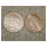1926 S & 1928 S Peace SILVER Dollars