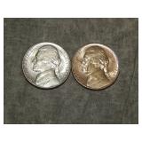 1944 P & D SILVER War Nickels UNC to me U Grade