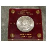 1889 P Morgan SILVER Dollar UNC Bank 75th anniv.