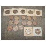 20 Walking Liberty SILVER Half Dollars