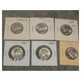 6 High Qualtiy Washington Silver Quarters