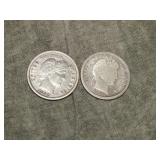 1892 P & 1895 S Barber Dimes BETTER DATES