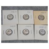 6 Uncirculated Mercury Dimes - NICE !!!