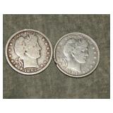 1892 O & 1896 Barber Quarters BETTER Dates