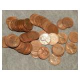 Roll of 50 Circulated 1938 S LIncoln Cents