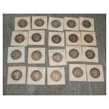 20 Barber SILVER Half Dollars 1908-1915