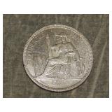 1925 A French Indochina 90% SILVER Piastre RARE !