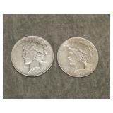 1927 D & 1928 S Peace SILVER Dollars