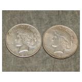 1922 D & 1924 P Peace SILVER Dollars