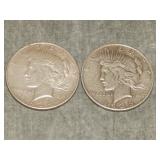 1934 D & 1935 S Peace SILVER Dollars