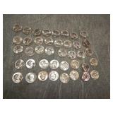 40 Washington SILVER Quarters UNC!!! 1940's-50's