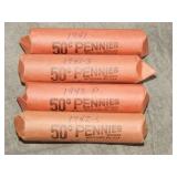 1941 P & S, 1942 P & S Circulated Cent Rolls of 50