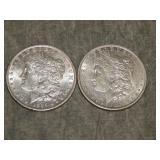 1885 O & 1889 O Morgan SILVER Dollars NICE !!