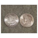 1921 S & 1921 P Morgan SILVER Dollars NICE !!