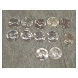 12 UNC! Washington 90% Silver Quarters 1964 & 63D