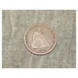 1877 CC Liberty Seated Quarter Fine To me U Grade