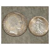 Vintage French SILVER Coins 1.03 Troy Ounces