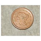 1854 Large Cent in VF to me U Grade NICE !!!