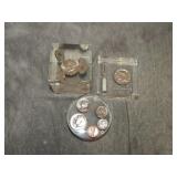 3 Kennedy 90% Silver halves etc In Lucite blocks