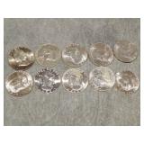 10 UNC !! Franklin SILVER Half Dollars