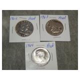 1962, 63, 64 PROOF SILVER Half Dollars