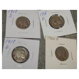 4 BETTER Date Buffalo Nickels