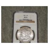 1887 P Morgan SILVER Dollar NGC MS63