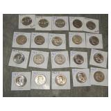 20 Franklin 90% SILVER Half Dollars