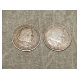 Pair of 1893 Columbian Exposition SILVER Halves