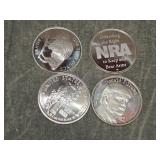 4 .999 SILVER Troy Ounce Rounds 4 ozt